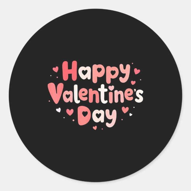 Happy Valentines Day Heart Teacher Funny Matching  Classic Round Sticker (Front)