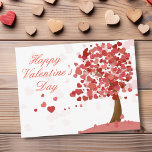 Happy Valentine's Day Heart Tree Red Postcard<br><div class="desc">This design was created though digital art. It may be personalised in the area provided or customising by choosing the click to customise further option and changing the name, initials or words. You may also change the text colour and style or delete the text for an image only design. Contact...</div>