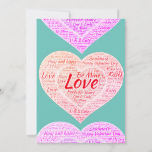 Happy Valentine's Day - Heart Word Cloud Valentine Holiday Card