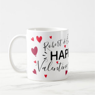 Happy Valentine's Day Hearts Add Names Coffee Mug
