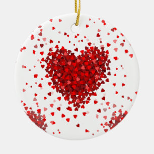 happy valentines day hearts ceramic tree decoration