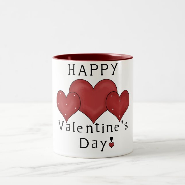 Happy Valentine's Day Hearts D7 Coffee/Tea Mug (Center)