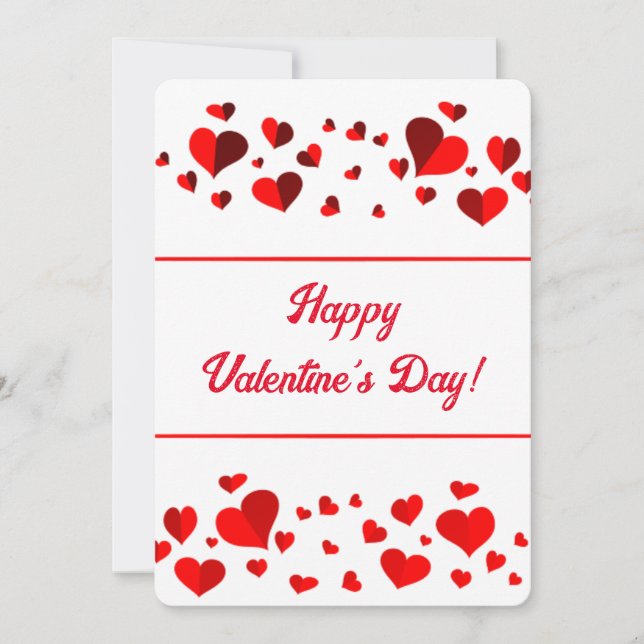 Happy Valentine's Day Hearts Holiday Card (Front)