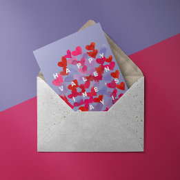 Happy Valentine's Day hearts Holiday Card