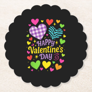 Happy Valentine's Day - Hearts Love Paper Coaster