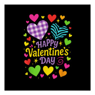 Happy Valentine's Day - Hearts Love Poster
