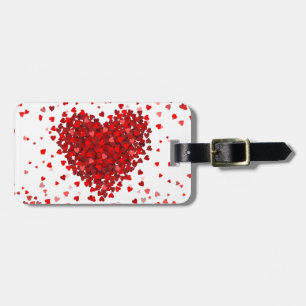 happy valentines day hearts luggage tag