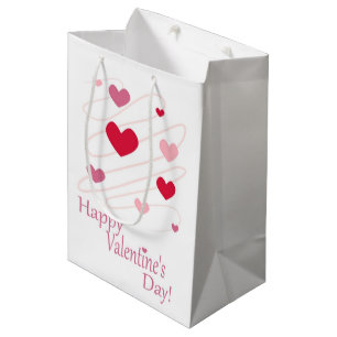 "HAPPY VALENTINE'S DAY" HEARTS MEDIUM GIFT BAG
