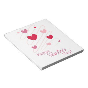 "HAPPY VALENTINE'S DAY" HEARTS NOTEPAD
