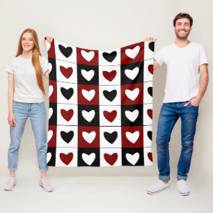 Happy Valentines Day Hearts Pattern Fleece Blanket