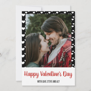 Happy Valentine's Day Hearts Photo Holiday Card