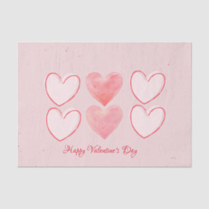 Happy Valentine's Day Hearts Pink Tissue Paper