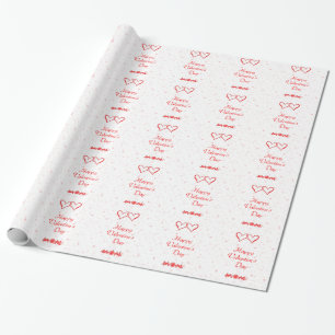 Happy Valentine's Day Hearts Wrapping Wrapping Paper