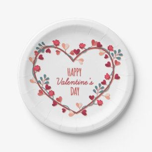 Happy Valentine's Day Hearts Wreath   Paper Plate