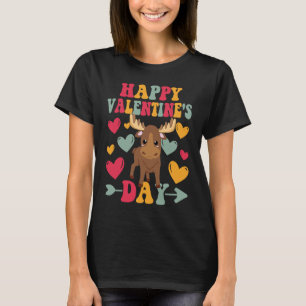 Happy Valentines Day Highland Cow Heart Love Groov T-Shirt