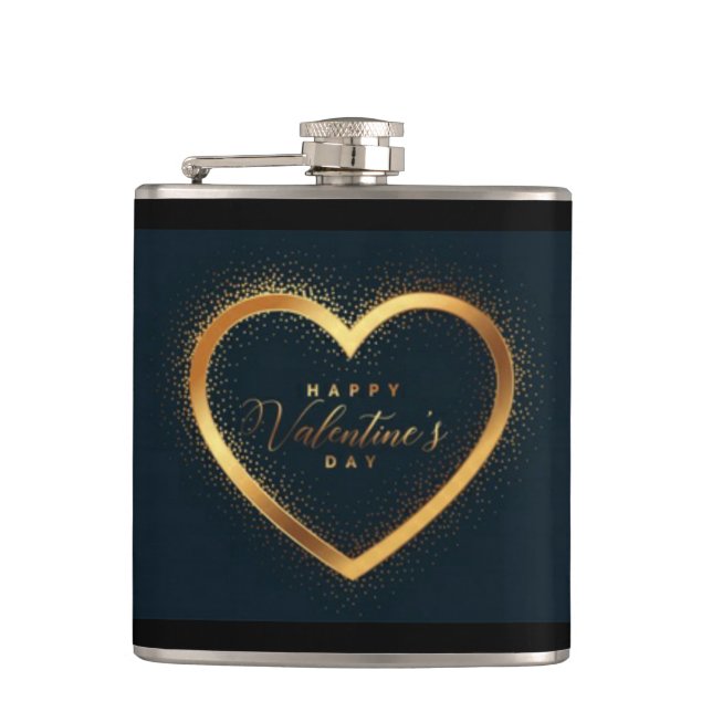 Happy Valentine's Day! Hip Flask (Front)