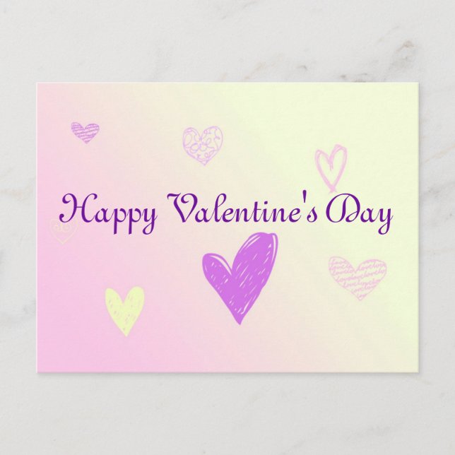 Happy Valentine's Day Holiday Postcard (Front)