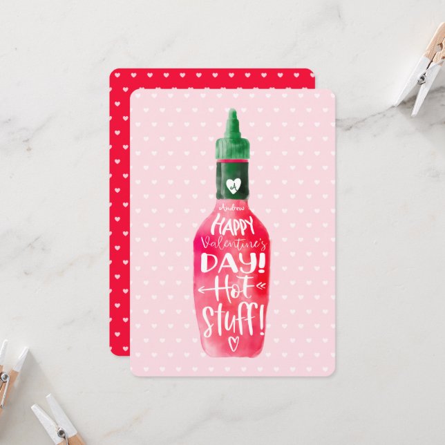 Happy Valentine's Day Hot Suff | Hot Sauce Bottle (Front/Back In Situ)