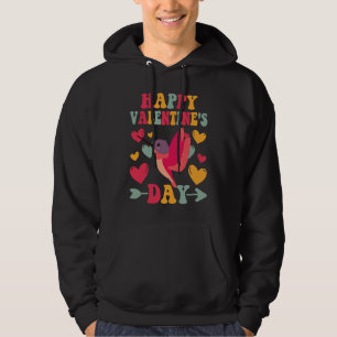 Happy Valentines Day Hummingbird Heart Love Groovy Hoodie