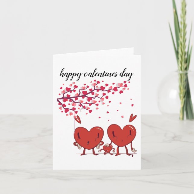  happy valentines day i love you be my hearts card (Front)