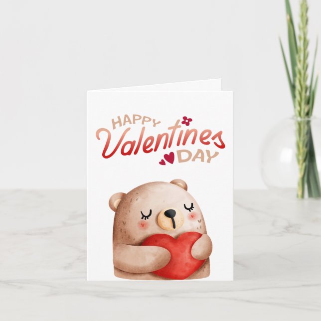 Happy Valentine's Day I Love You Beary Much Card (Front)