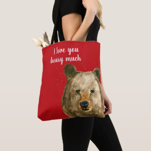 Happy Valentine's Day I love you beary much Tote Bag
