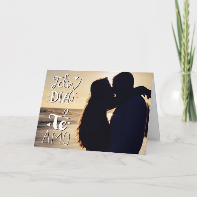 Happy Valentines Day I love You in Spanish Holiday Card (Front)