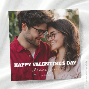 Happy Valentine's Day I Love You XO Modern Photo Holiday Card