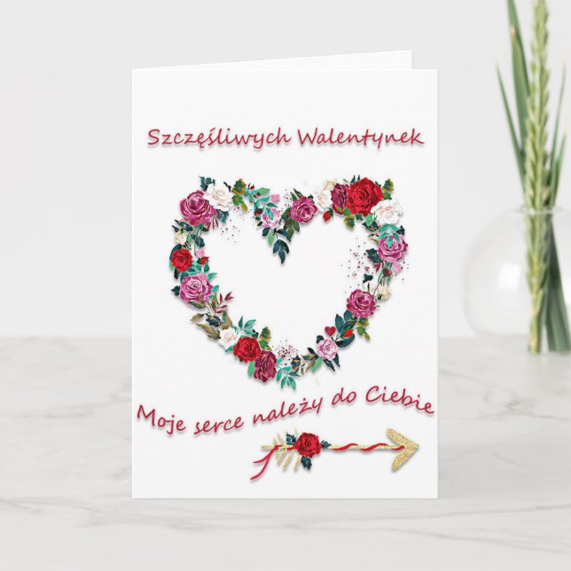 Happy Valentines Day in Polish Card (Front)