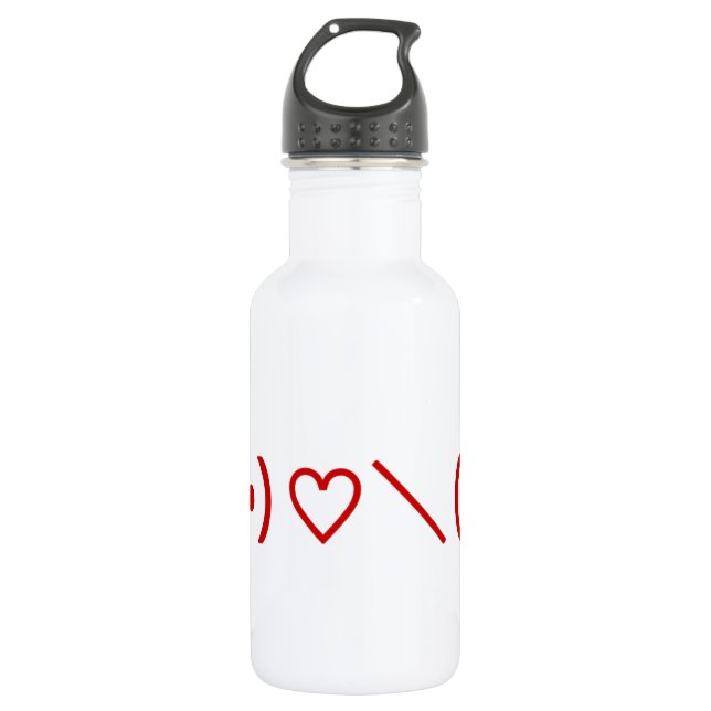 Happy Valentine's Day / Japanese Emoticons 532 Ml Water Bottle (Front)