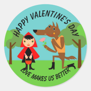 Happy Valentine's Day kids Classic Round Sticker
