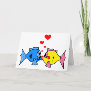 "HAPPY VALENTINE'S DAY" KISSING FISH HOLIDAY CARD