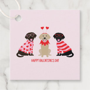 Happy Valentines Day Labrador Retriever Dogs Favour Tags