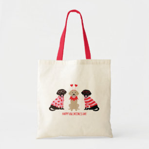 Happy Valentines Day Labrador Retriever Dogs Tote Bag