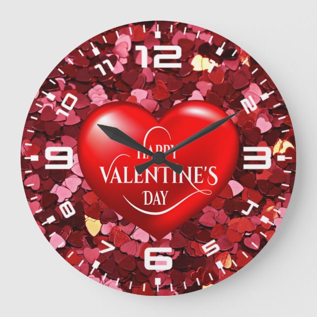 Happy Valentine's Day! Large Clock (Front)