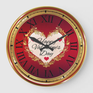 Happy Valentine's Day Large Clock