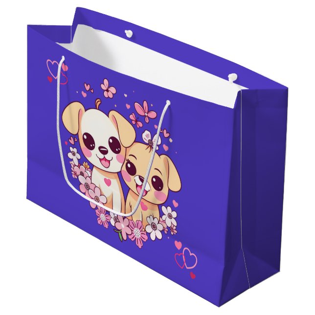 Happy Valentine's Day! Large Gift Bag (Front Angled)