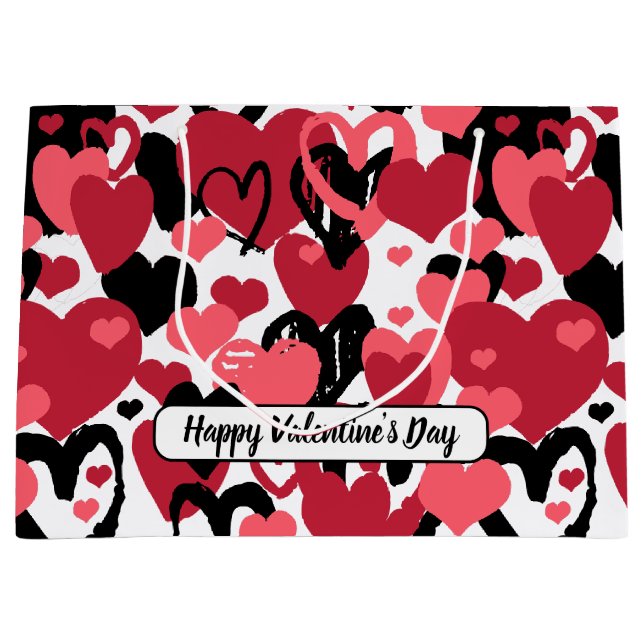 happy valentine's day large gift bag (Front)