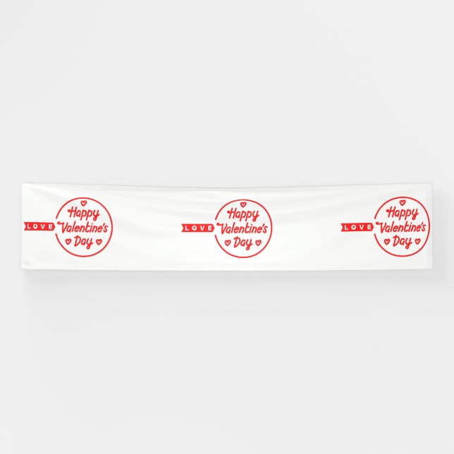 Happy Valentine's Day Love 2.5x12 Vinyl Banner (Horizontal)
