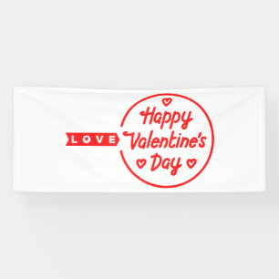 Happy Valentine's Day Love 2.5x6 Vinyl Banner