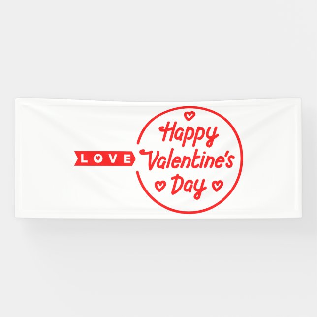 Happy Valentine's Day Love 2.5x6 Vinyl Banner (Horizontal)