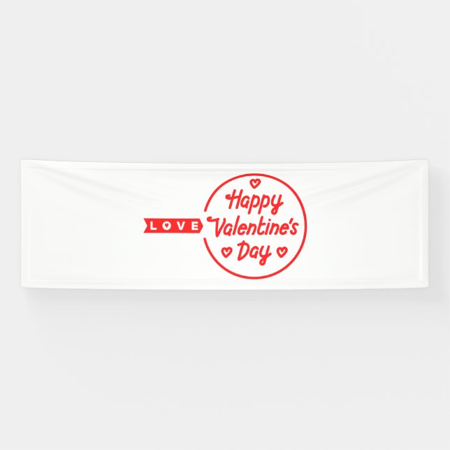 Happy Valentine's Day Love 2.5x8 Vinyl Banner (Horizontal)