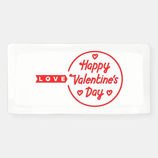 Happy Valentine's Day Love 2x1 Vinyl Banner (Horizontal)