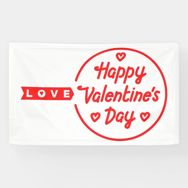 Happy Valentine's Day Love 3x5 Vinyl Banner (Horizontal)