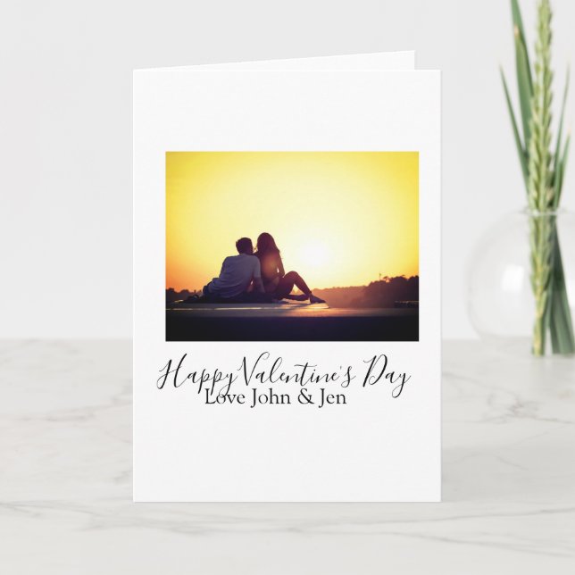Happy Valentine's day love add name photo simple g Card (Front)