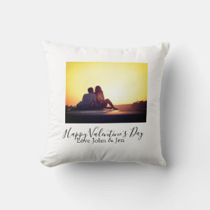 Happy Valentine's day love add name photo simple g Cushion
