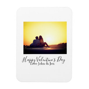Happy Valentine's day love add name photo simple g Magnet