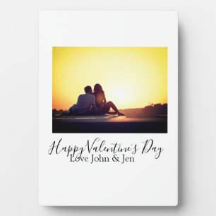 Happy Valentine's day love add name photo simple g Plaque