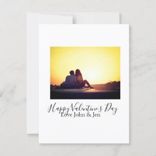 Happy Valentine's day love add name photo simple g Postcard