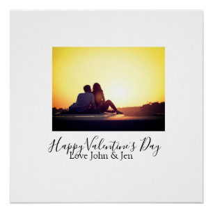 Happy Valentine's day love add name photo simple g Poster
